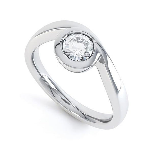 Solitär-Lünetten-Set Rundschliff Echt Diamant-Verlobungsring mit 1,10 Ct