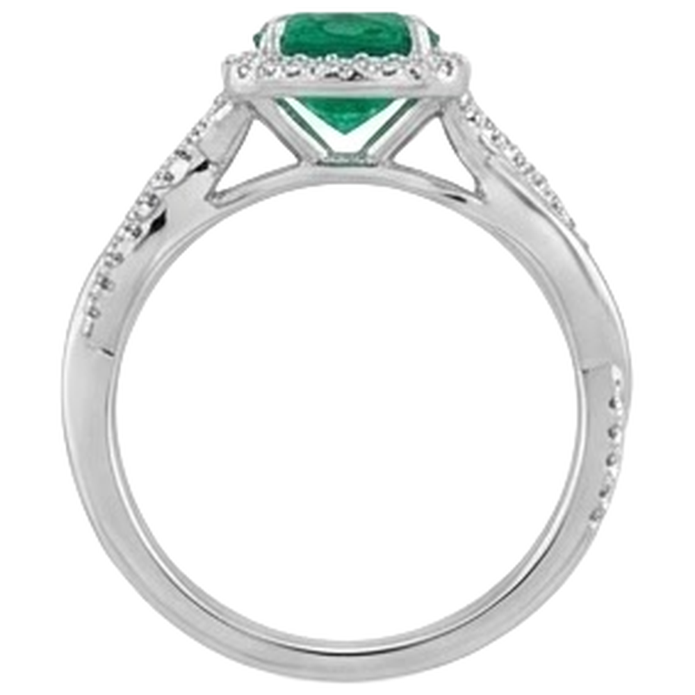 echter round smaragd 3Karat ring auf Weiß