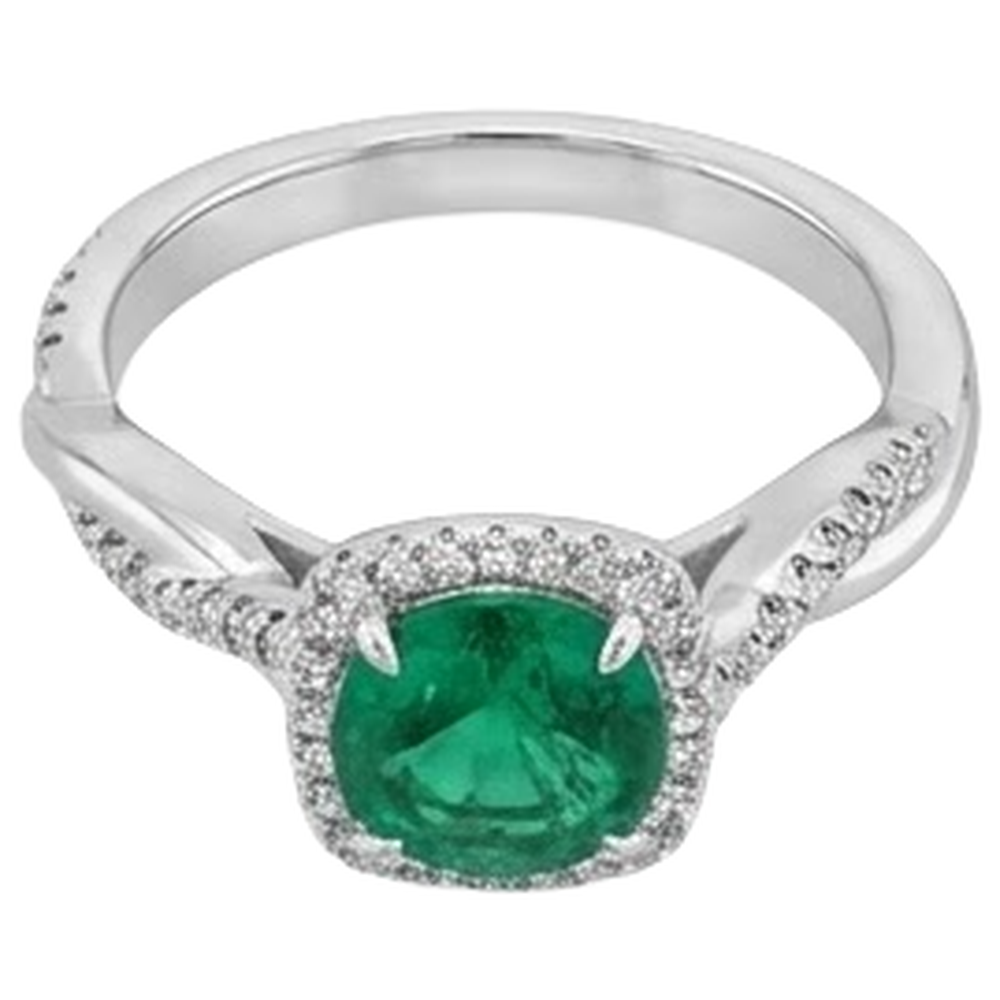 echter round smaragd 3Karat ring Detailansicht