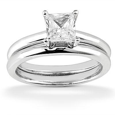 Solitär Natürliche Diamant Prinzessinnenschnitt Verlobungsring Set 1 Karat Schmuck