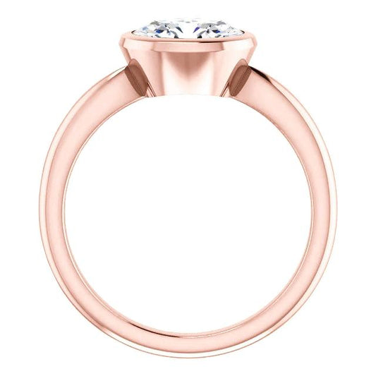 Solitär-Natürliche Diamantring 4 Karat Lünettenfassung Roségold Schmuck