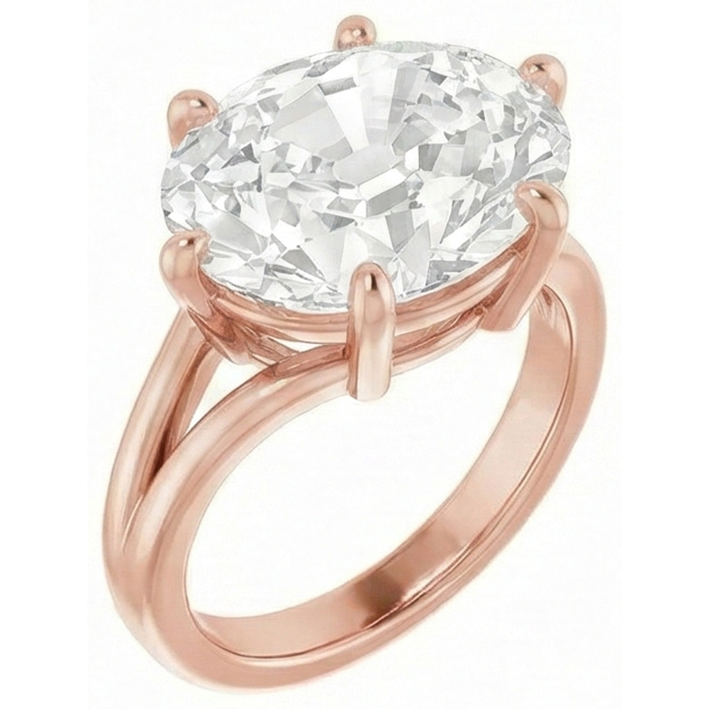 echter oval diamant 8.50Karat ring Seitenansicht
