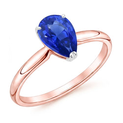 Solitär Ring Birne Sri Lanka Saphir 3 Karat