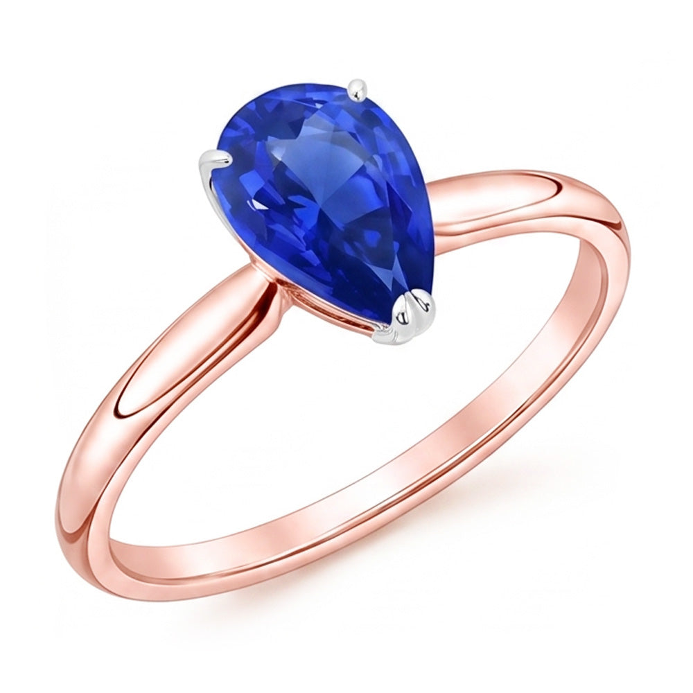 Solitär Ring Birne Sri Lanka Saphir 3 Karat