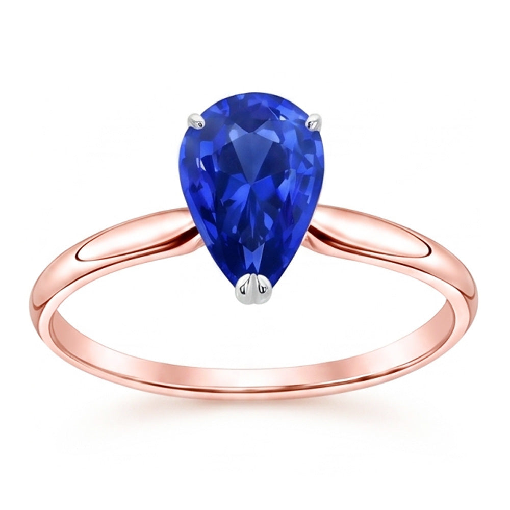 Solitär Ring Birne Sri Lanka Saphir 3 Karat