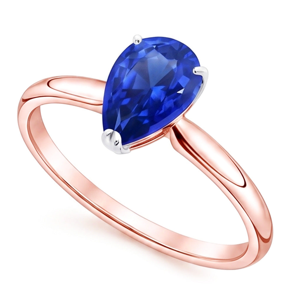 Solitär Ring Birne Sri Lanka Saphir 3 Karat