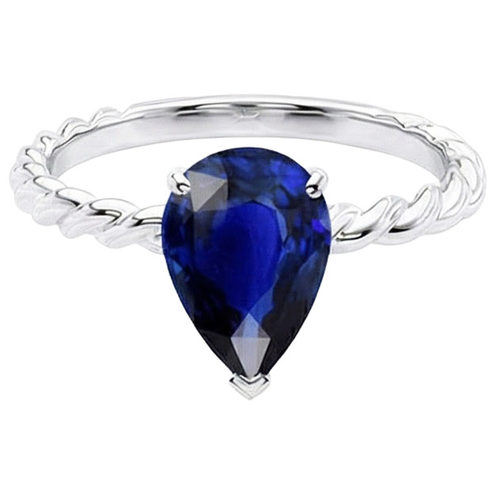 echter pear diamant 2.50Karat ring Profilansicht
