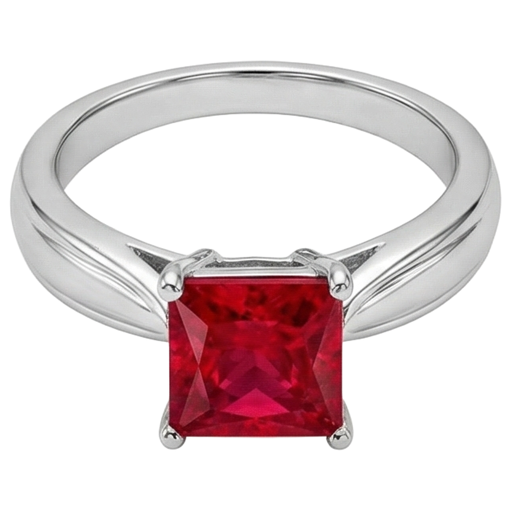 Solitär-Rubin-Ring 1 Karat Weißgold 14K