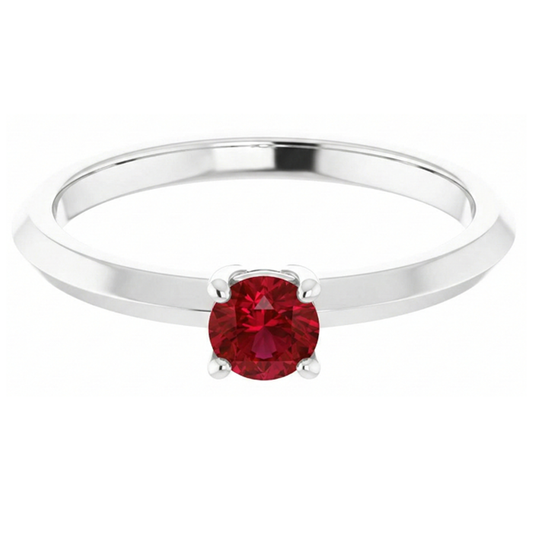 Solitär Rubin Ring 1,25 Karat 4 Krappenfassung Schmuck Neu
