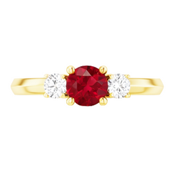 Solitär Rubin Ring 1,25 Karat Gelbgold 14K