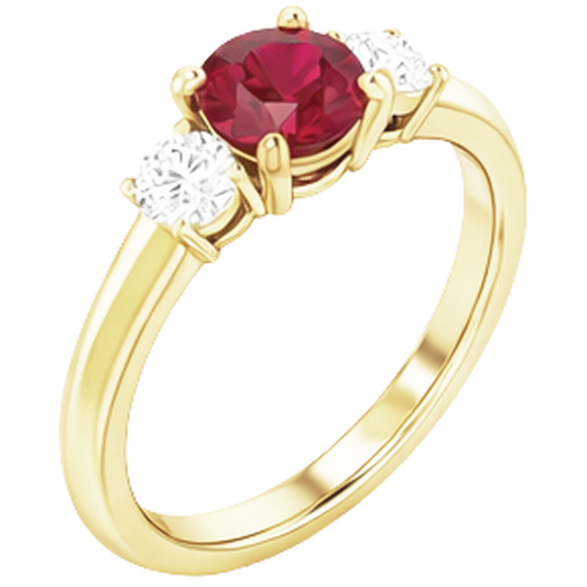 Solitär Rubin Ring 1,25 Karat Gelbgold 14K
