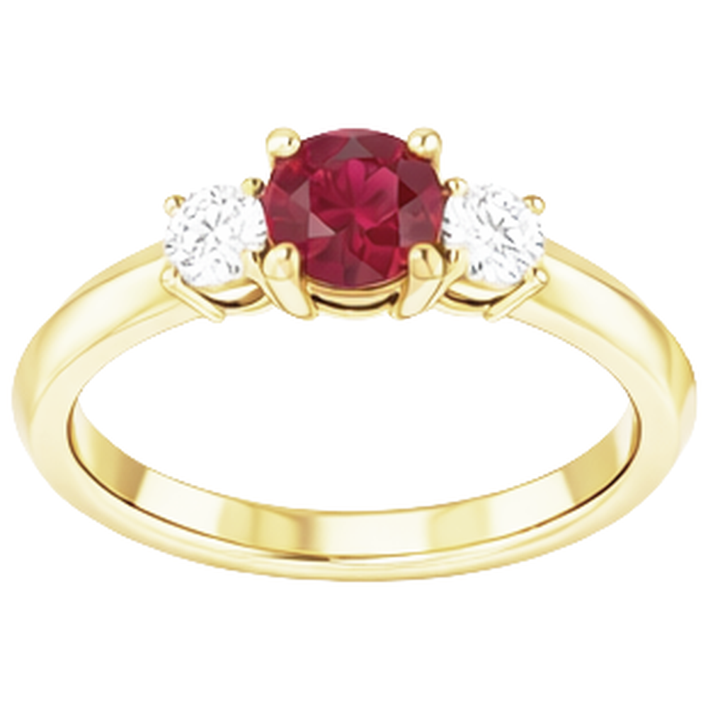 Solitär Rubin Ring 1,25 Karat Gelbgold 14K