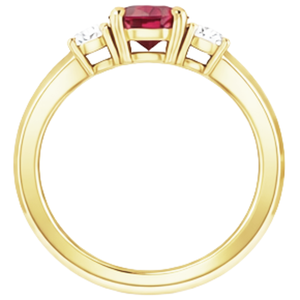 Solitär Rubin Ring 1,25 Karat Gelbgold 14K
