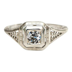 Solitär Runder Alter Bergmann Echt Aus der Erde Abgebauter Natürlicher Diamantring 1 Karat Vintage Style