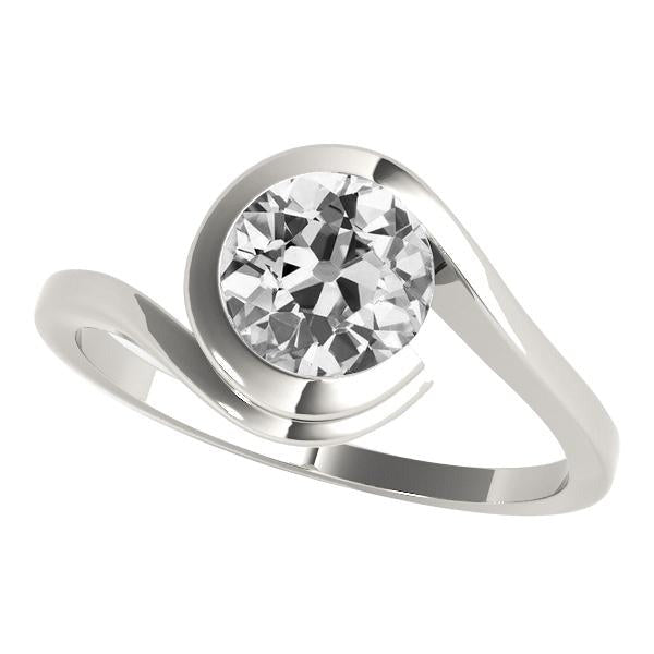 Solitär Runder Altschliff Echt Diamant Ring Tension Style 2.50 Karat