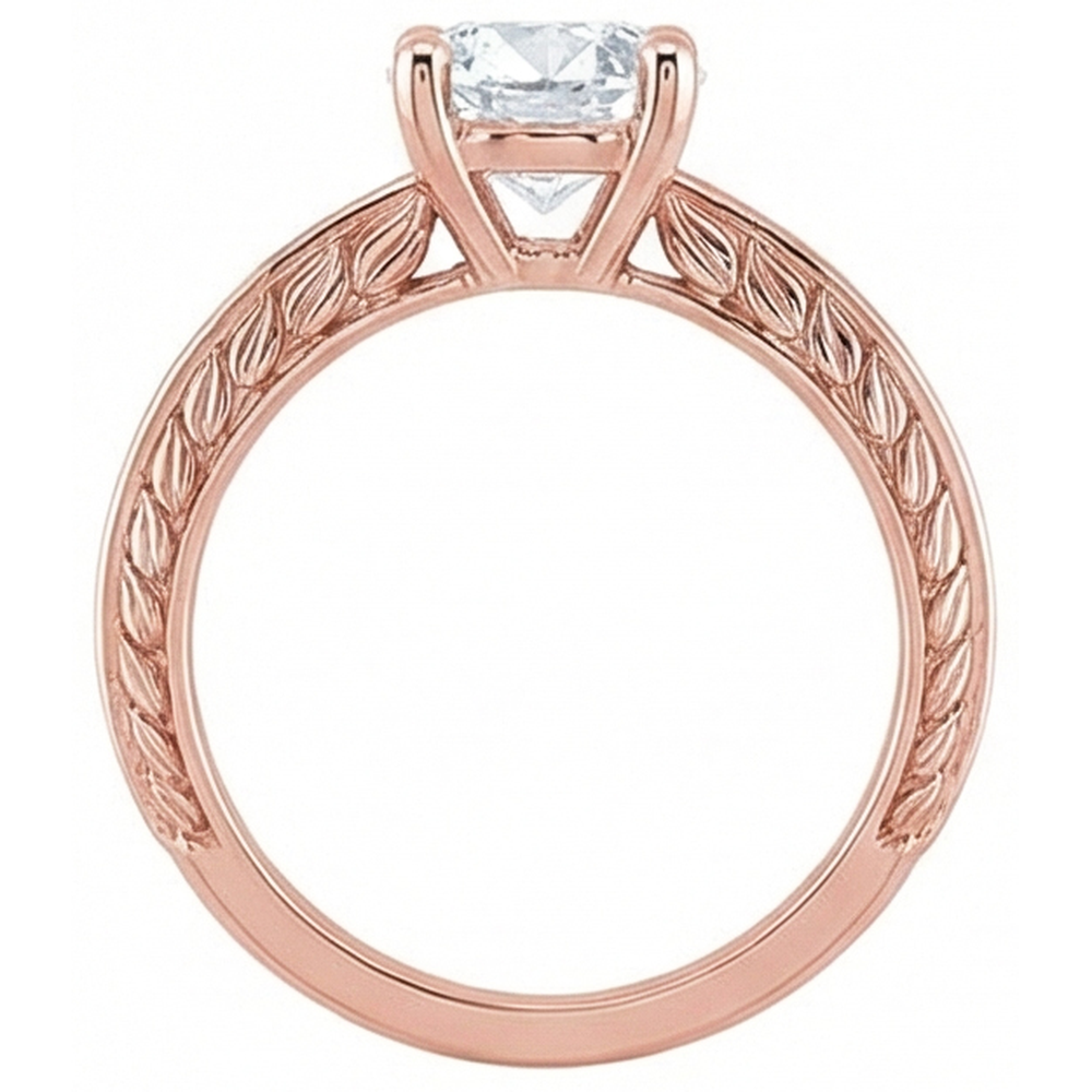 echter round diamant 3Karat ring Profilansicht