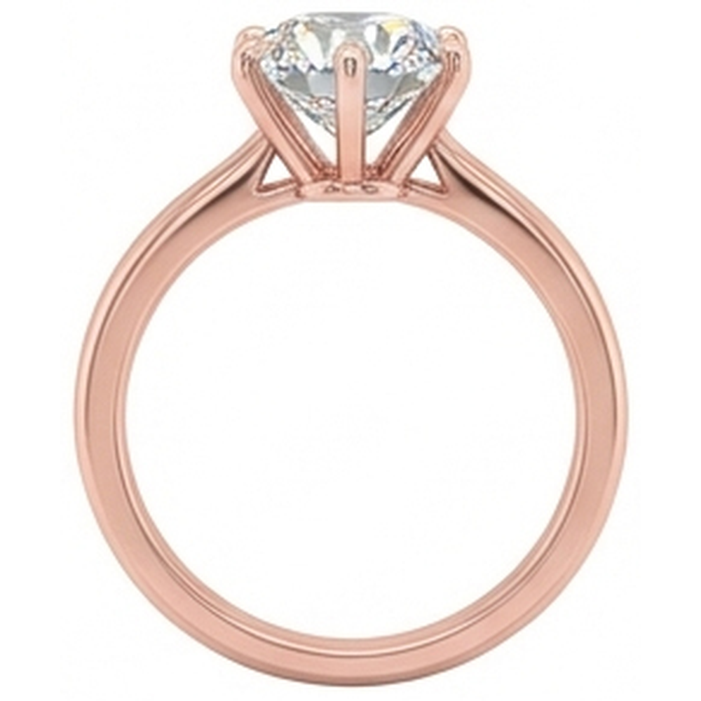 echter round diamant 2Karat ring Profilansicht
