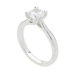 Solitär Runder Echt Aus der Erde Abgebauter Natürlicher Diamant 1.50 Karat Verlobungsring Weißgold 14K