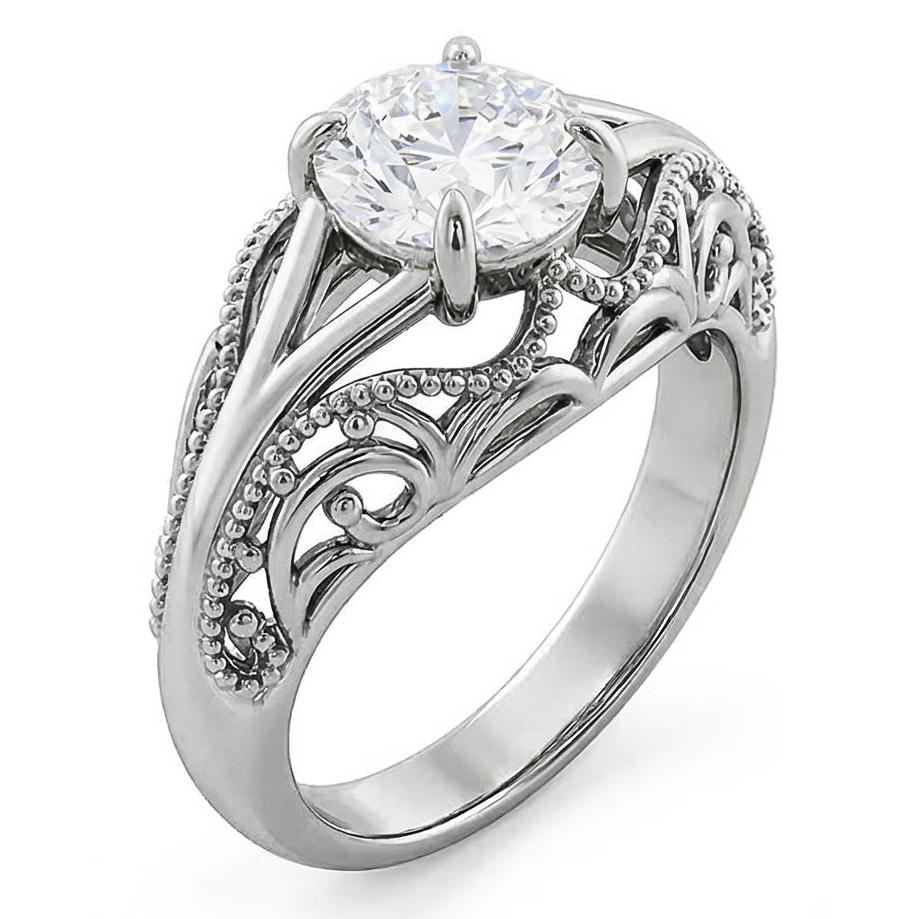 echter round diamant 1.75Karat ring Draufsicht