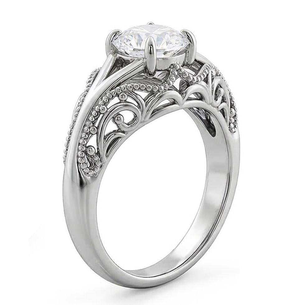 echter round diamant 1.75Karat ring Profilansicht