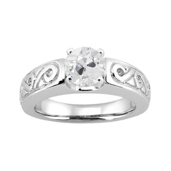 Solitär Runder alter Minenschliff Echt Diamant Vintage Style Ring 1.75 Karat