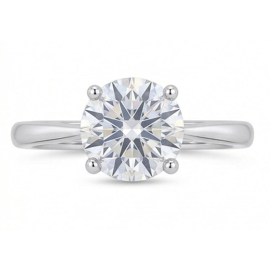 echter round diamant 2Karat ring Detailansicht