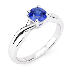 Solitär Saphir Ring 1 Karat U Krappenfassung Gold Twisted Shank