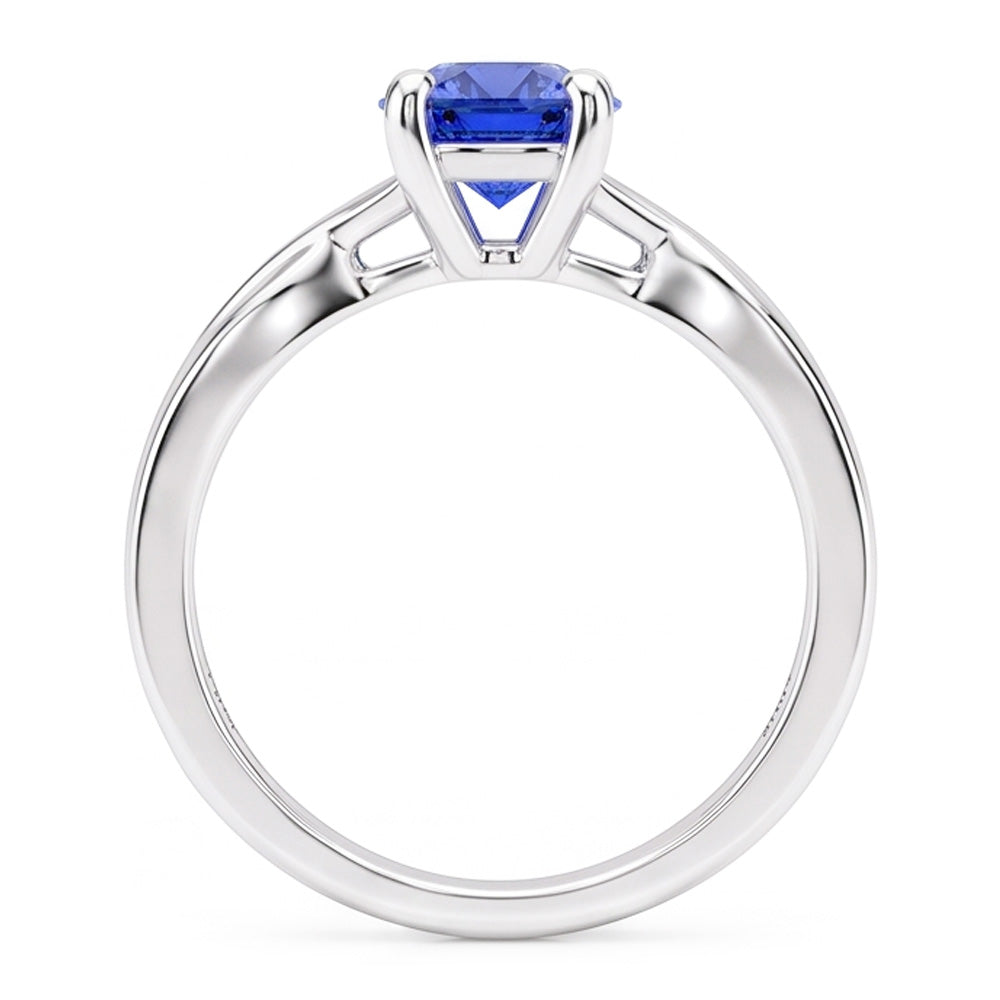 Solitär Saphir Ring 1 Karat U Krappenfassung Gold Twisted Shank