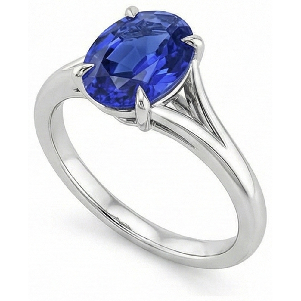 Solitär-Saphir-Verlobungsring im Ovalschliff