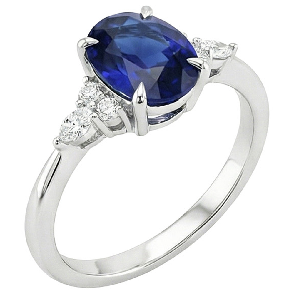 echter oval diamant 3Karat ring Seitenansicht