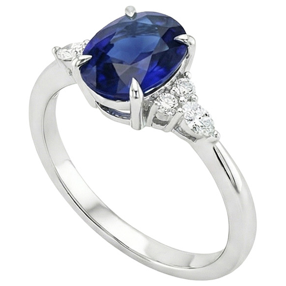 echter oval diamant 3Karat ring Detailansicht