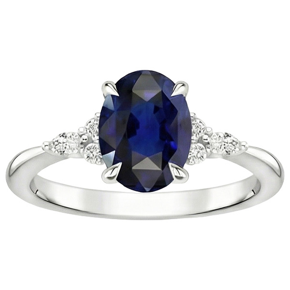 echter oval diamant 3Karat ring auf Weiß