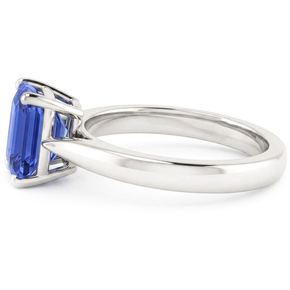 Solitär Smaragd Ceylon Saphir Ring 1 Karat Konischer Schaft Schmuck