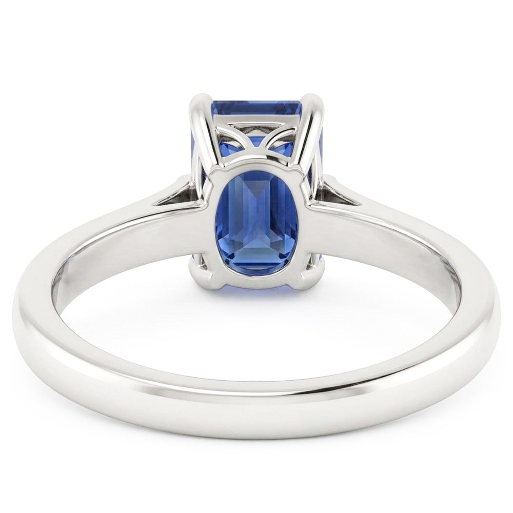 Solitär Smaragd Ceylon Saphir Ring 1 Karat Konischer Schaft Schmuck