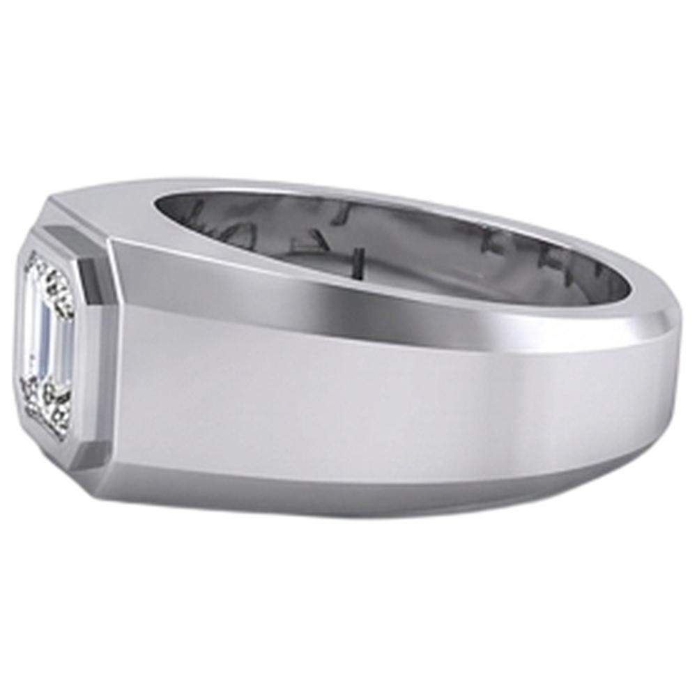 Solitär-Smaragd-Echtdiamant-Herrenring 1 Karat Gold 14K