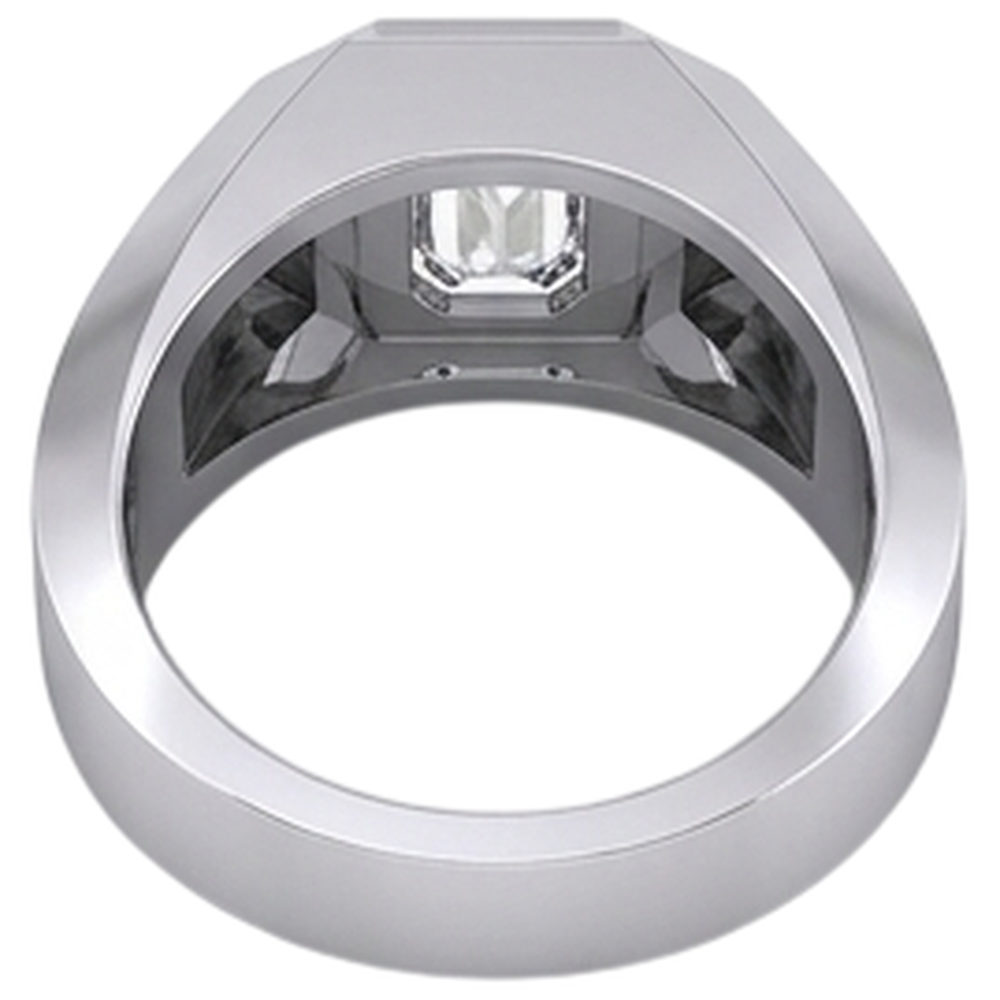 Solitär-Smaragd-Echtdiamant-Herrenring 1 Karat Gold 14K