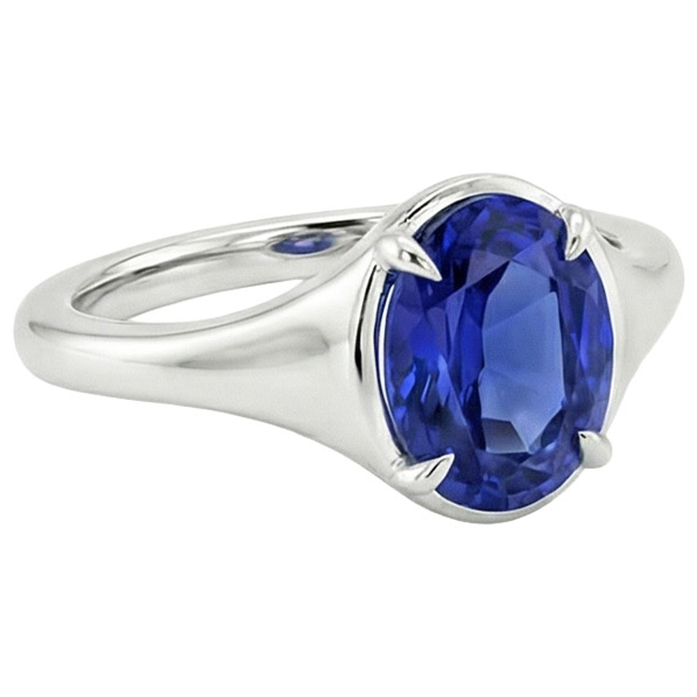 echter oval diamant 3Karat ring Draufsicht