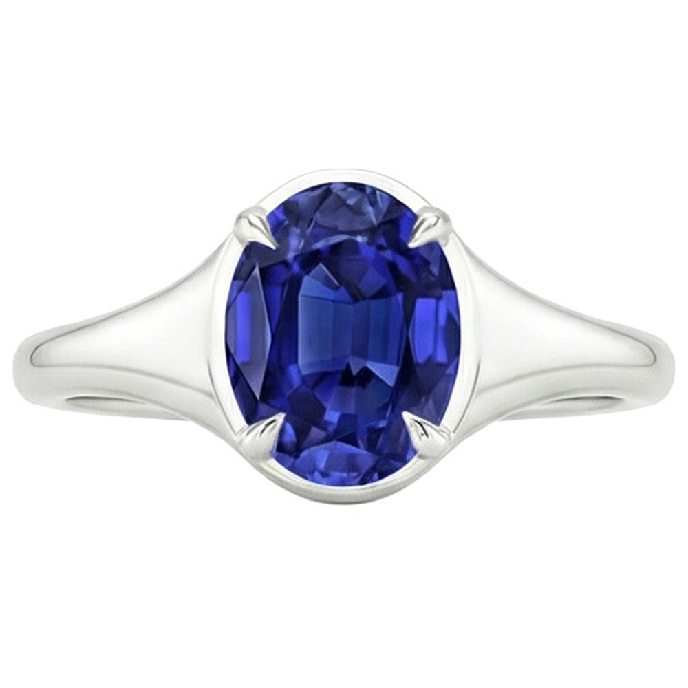 echter oval diamant 3Karat ring Profilansicht