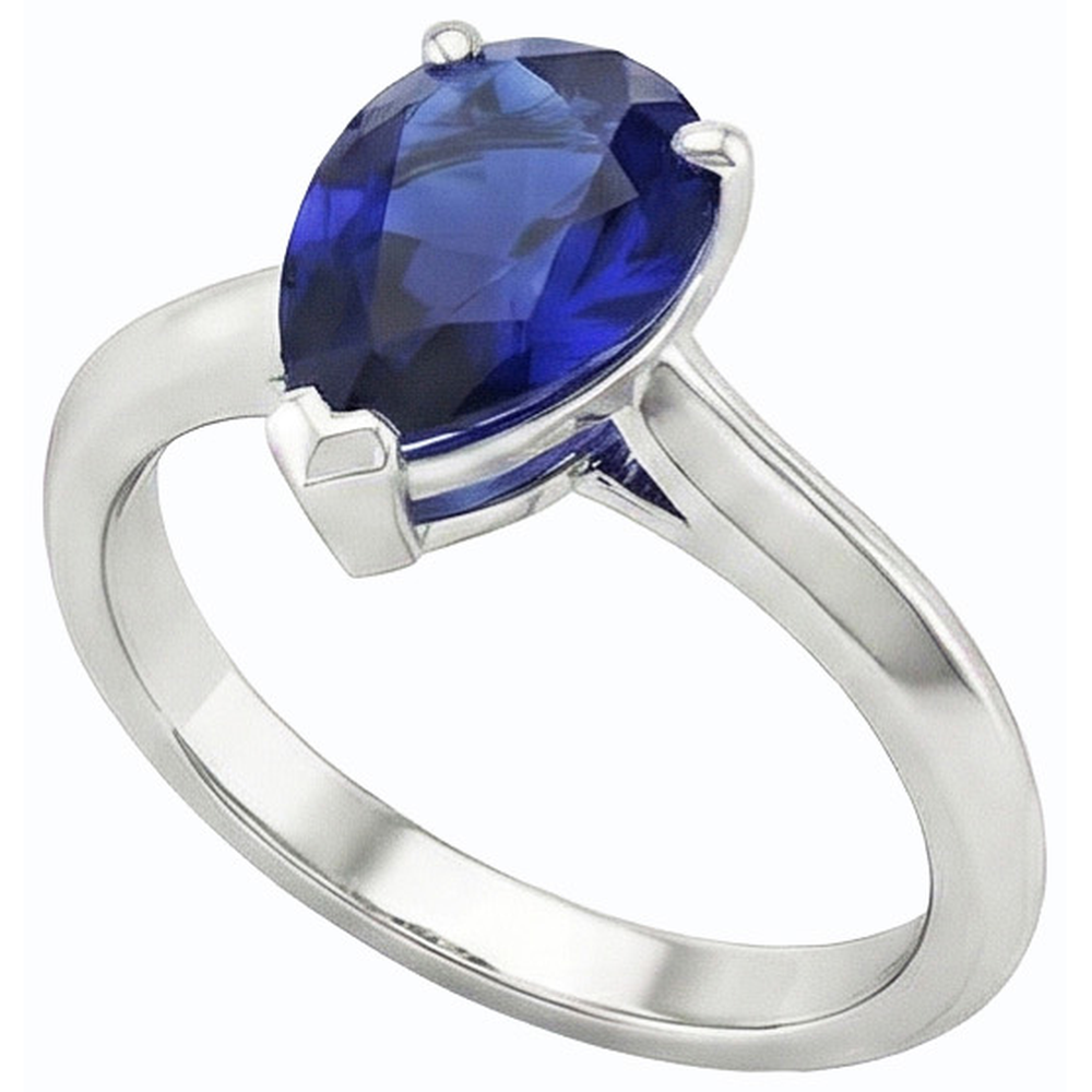 echter pear diamant 2Karat ring Seitenansicht