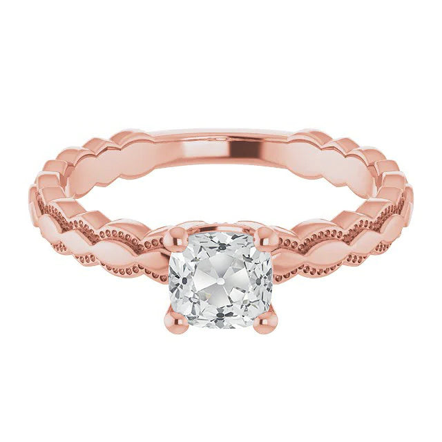 Solitär-Verlobungsring Old Cut Kissen Echt Natürlicher Diamant ( nicht im Labor gezüchtet ) 2.50 Karat
