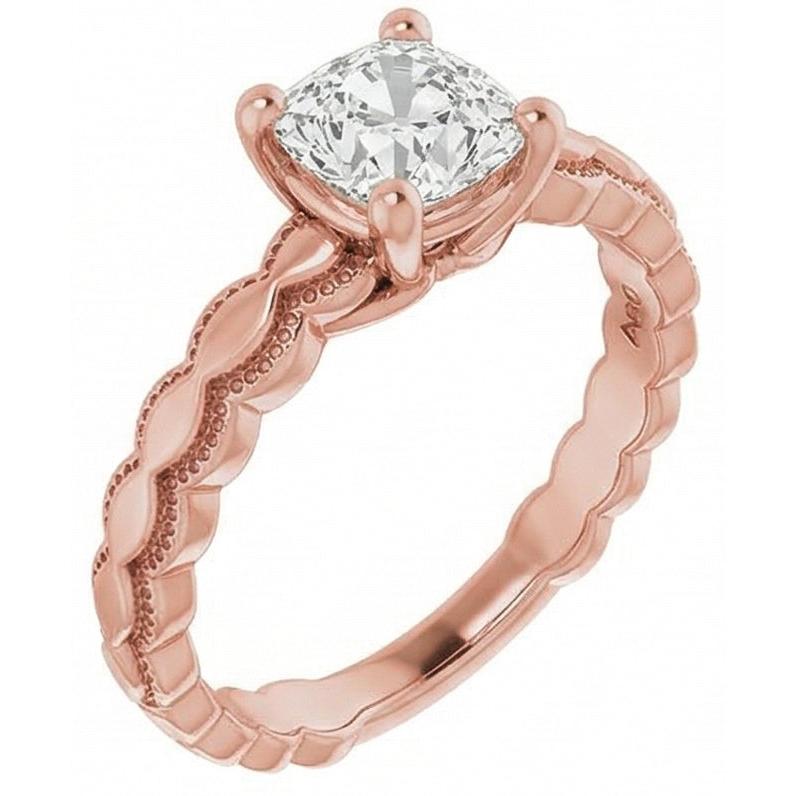 Solitär-Verlobungsring Old Cut Kissen Echt Natürlicher Diamant ( nicht im Labor gezüchtet ) 2.50 Karat