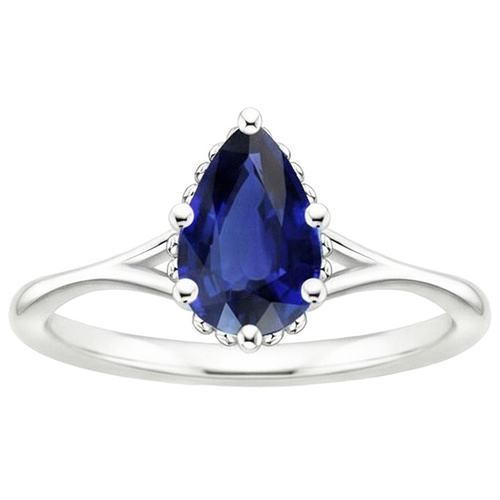 echter pear diamant 2.50Karat ring Draufsicht