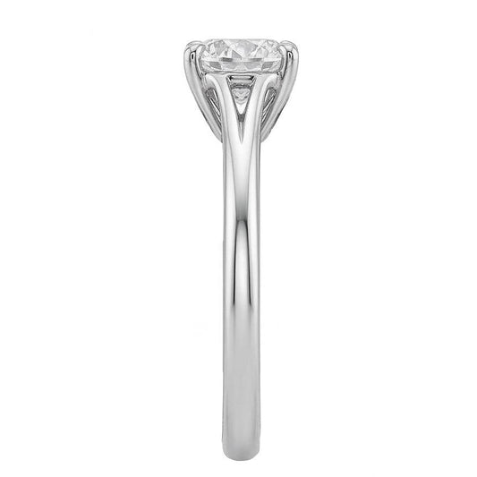 Solitär-Verlobungsring mit 0,75 Karat rundem Aus der Erde Abgebauter Natürlicher Diamant, echtes 14-Karat-Gold, neu