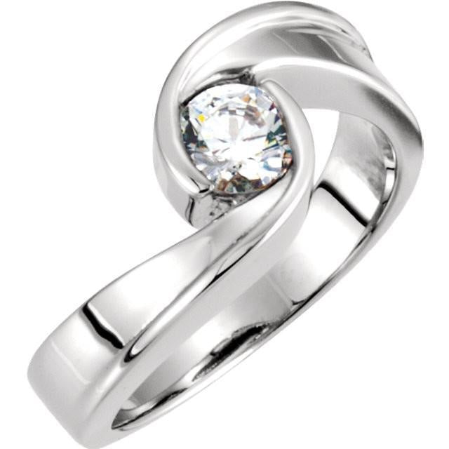Solitär-Verlobungsring mit rundem Echt Diamant 0.75 Karat