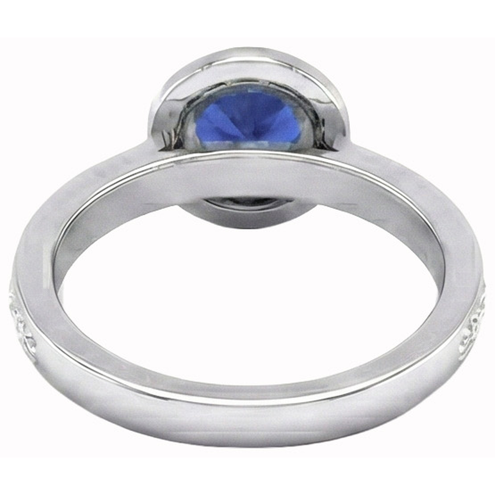 Solitär im Rundschliff mit Akzenten 2.40 ct Ceylon-Saphir-Aus der Erde Abgebauter Natürlicher Diamanten-Ring