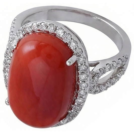 echter oval diamant 13.75Karat ring Seitenansicht