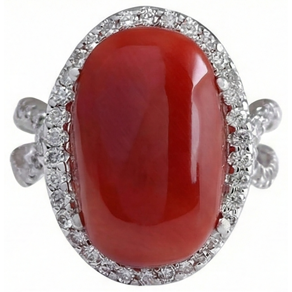 echter oval diamant 13.75Karat ring Detailansicht