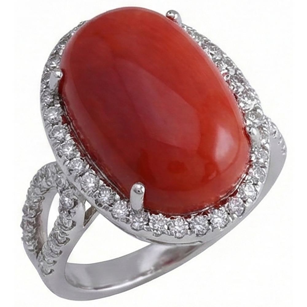 echter oval diamant 13.75Karat ring Draufsicht