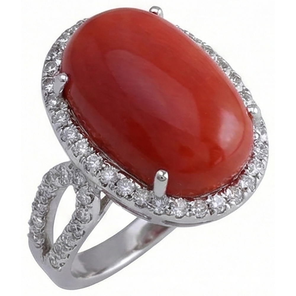 echter oval diamant 13.75Karat ring Profilansicht