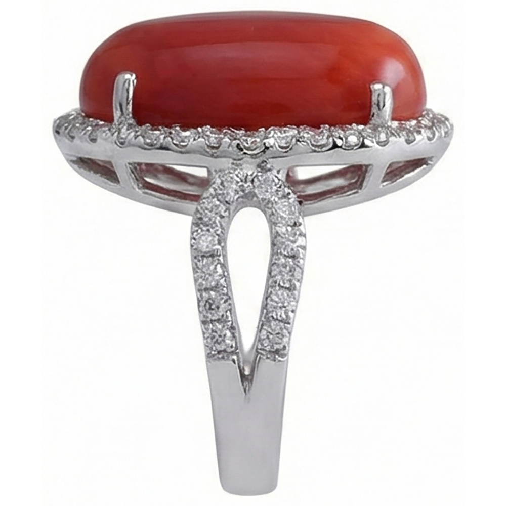 echter oval diamant 13.75Karat ring auf Weiß